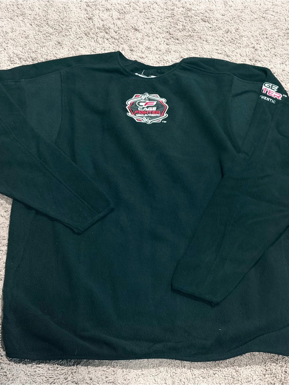 Cage Fighter MMA Authentic Performance Shirt Men Medium Black Long Sleeve Sports - Picture 2 of 5